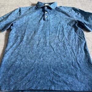 Peter Millar Men's Blue Cotton Polo Shirt Size Medium